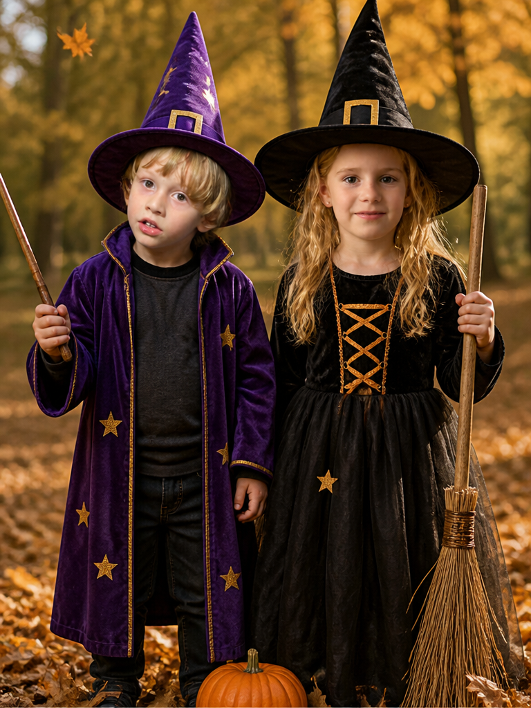 GoStudio.ai / Wizard & Witch Siblings Example / AI Image Prompt / GoStudio.ai Wizard & Witch Siblings — AI prompt example