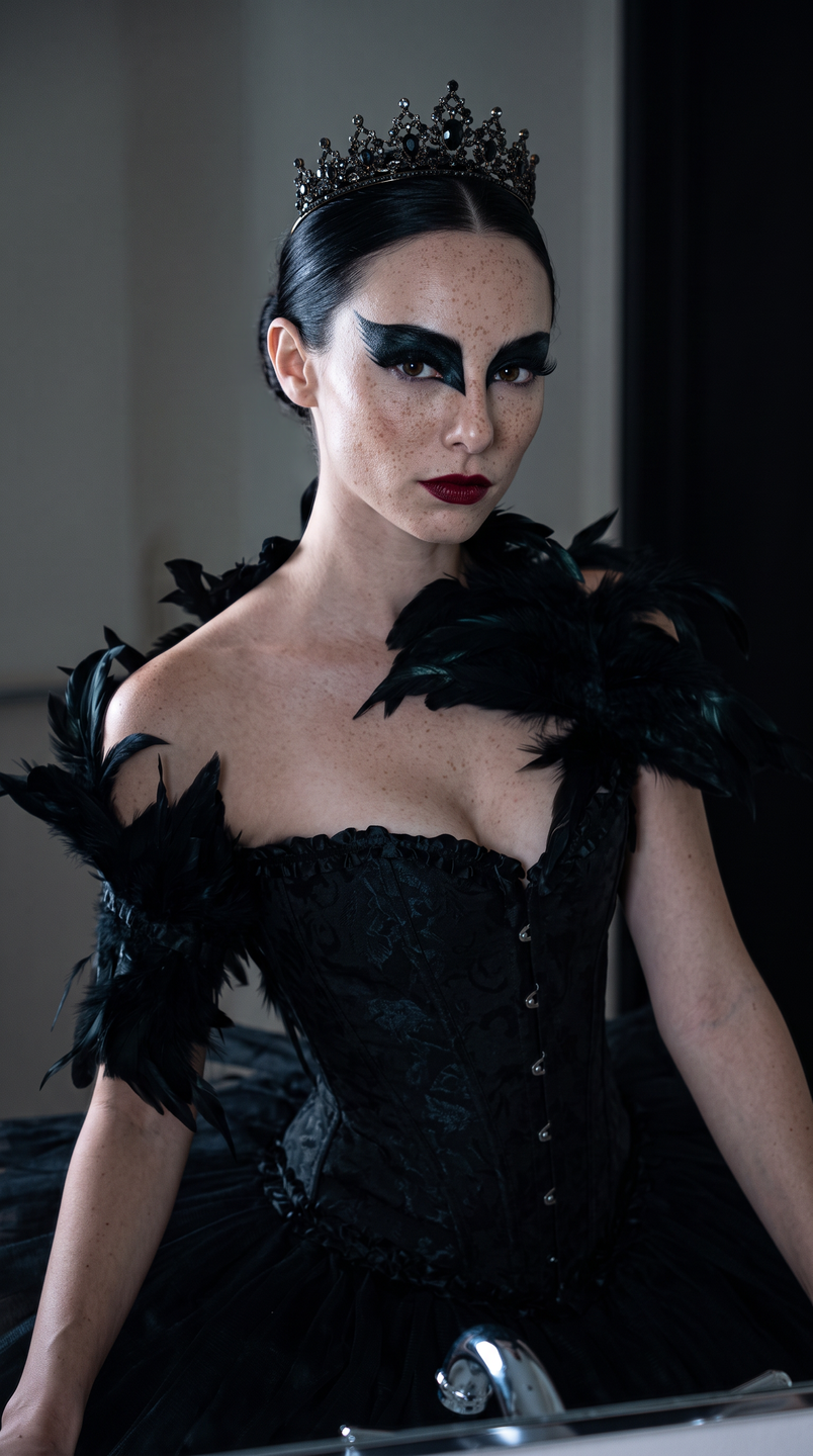Black Swan Ballerina Halloween photo for women, generated from a selfie by GoStudio.ai Black Swan Ballerina Halloween photo for women, generated from a selfie by GoStudio.ai