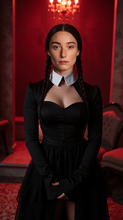 AI Braided Gothic Stare Halloween Photo | GoStudio.ai Braided Gothic Stare Halloween photo, costume style generated by GoStudio.ai